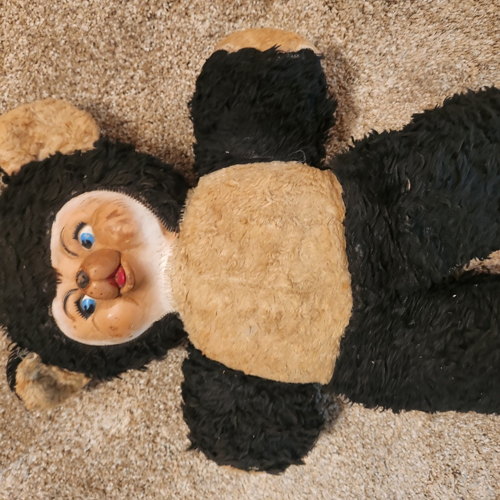 Vintage 1950 Rushton CHUBBY TUBBY BLACK TEDDY BEAR W/RUBBER FACE - Picture 8 of 11